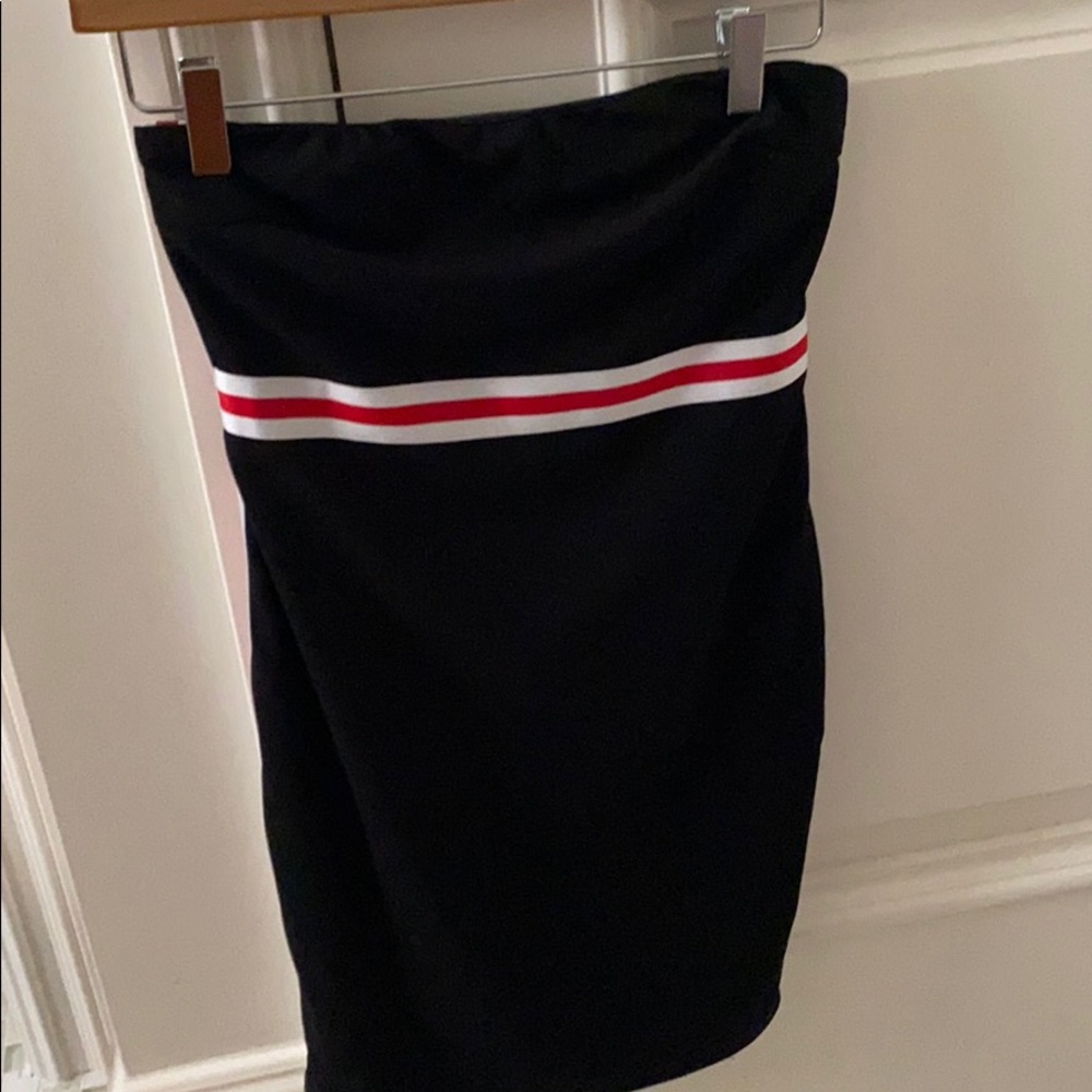 Black stripped seek dress